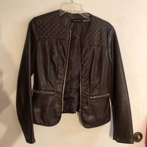 Brown Faux Leather Jacket